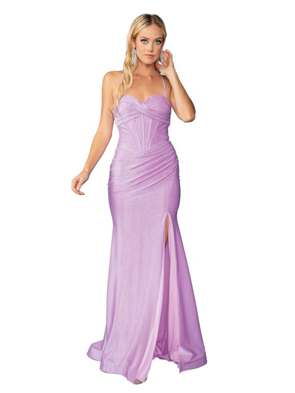 NEW LILAC Sweetheart Prom Gown Floor Length With Slit Formal 4456